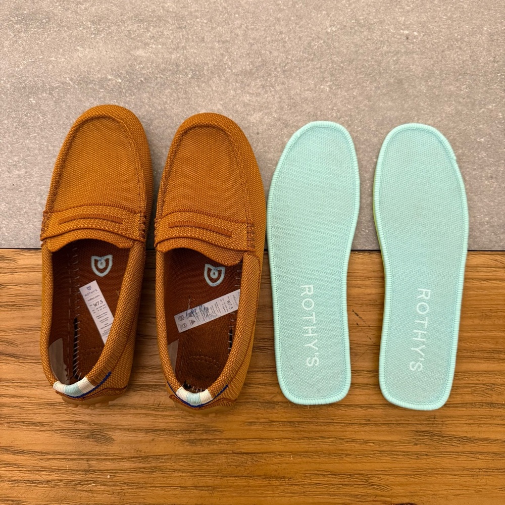 Rothy's The Driver Slip On Loafer Turmeric Mustard Orange Size 7.5 - Picture 9 of 12